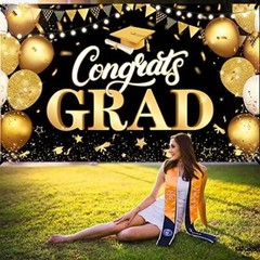 Celebrate with Style: 72×44 Inch Congrats Grad Banner – Durable & Elegant