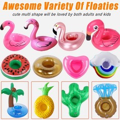 18 Pack Inflatable Drink Holders, Drink Floats Inflatable Pool Cup Holder Coa…