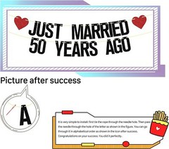 Just Married 50 Years Ago Glittery Banner For Party Decor And Home Decor