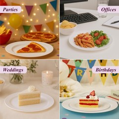 Aya’s 60 Pack Plastic Plates for Party – Heavy Duty Disposable Plate Set w