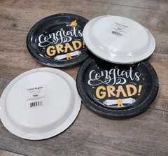 Gold White & Black Complete Graduation Party Paper Plates and Napkins Any Year