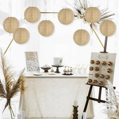 Boho Party Decorations Burlap Hanging Paper Lanterns for Boho Baby Shower Bridal