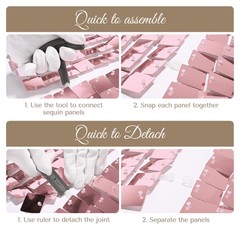 Instahibit 10x7FT Shimmer Wall Backdrop Stand 72 Pcs Pink Panels Wedding Party