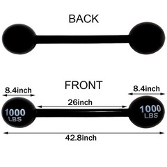 LUANDME Inflatable Dumbbell Photo Booth Prop, Black, Polyvinyl Chloride, Infl…