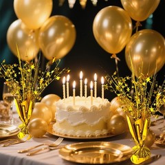 6 Pack Metallic Foil Star Table Centerpieces – Birthday, Wedding, Graduation Dec