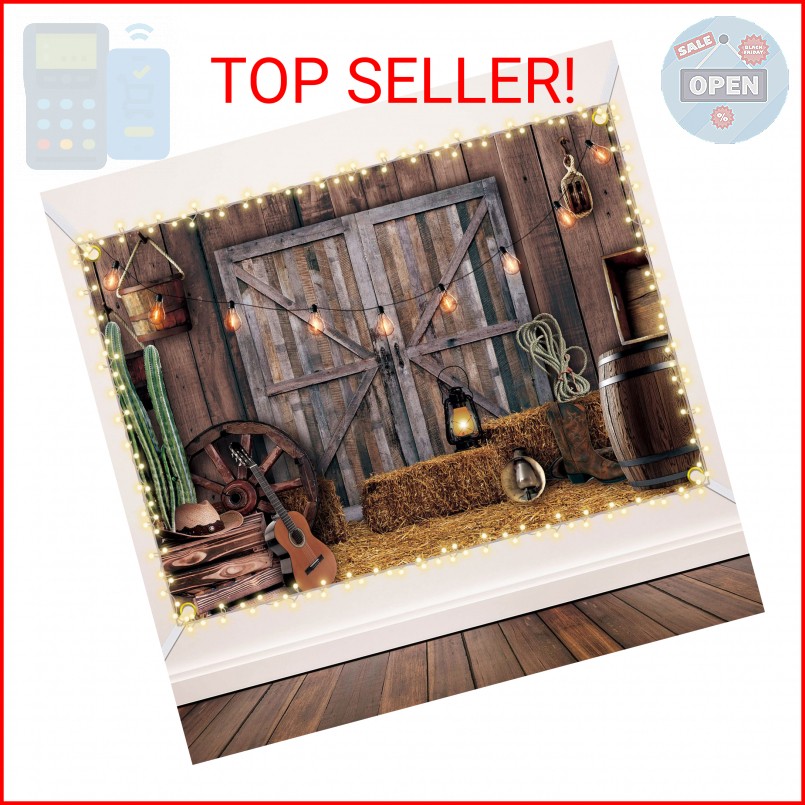 Moukeren 7 x 5 ft Western Party Backdrop Western Cowboy Party Decoration Wild We