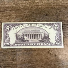 New World Depression Ruby $5 Bill