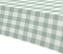 Sage Green Gingham Party Tablecloth Decorations, 3 Pack Green Checkered