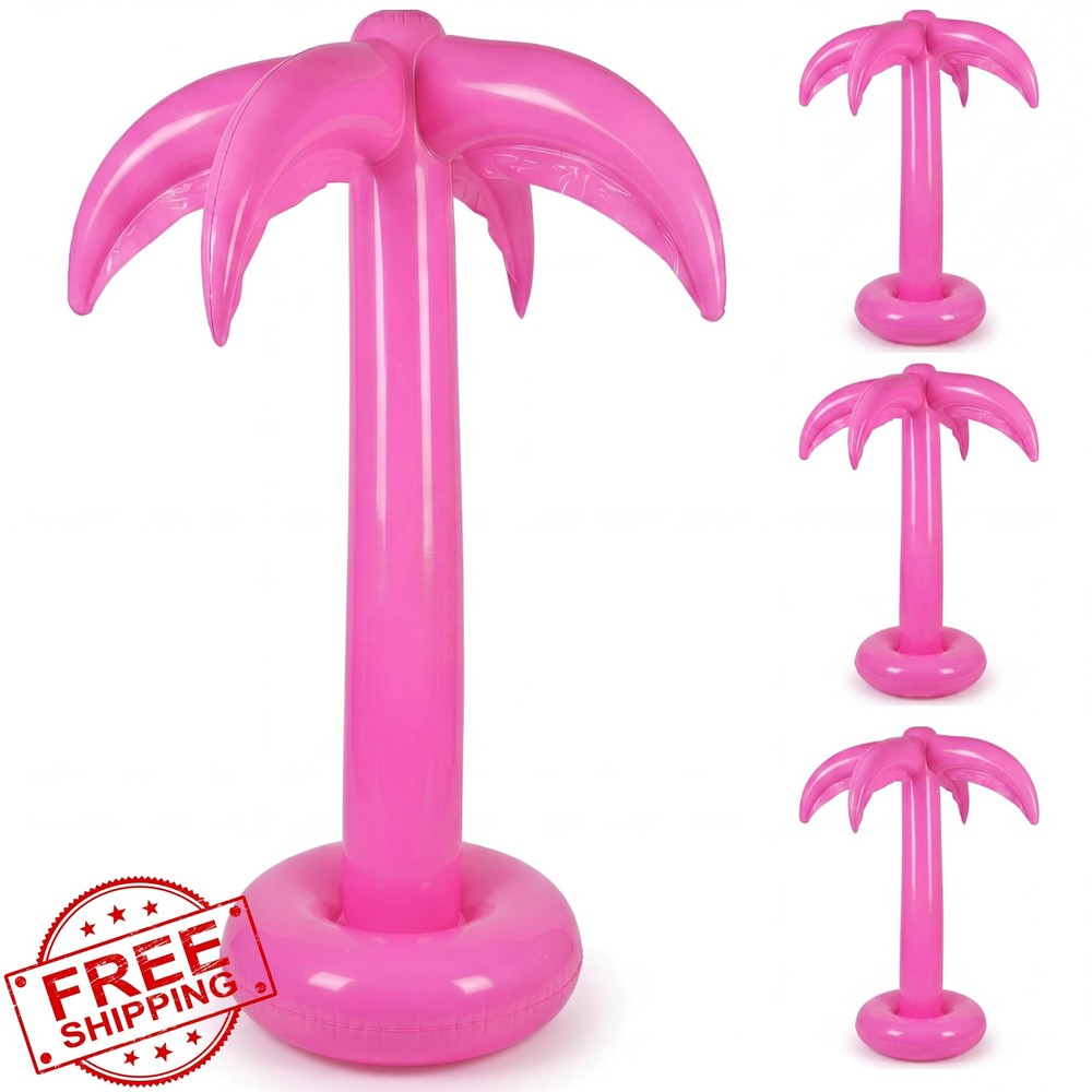 Hungdao 4 hot pink inflatable palm trees