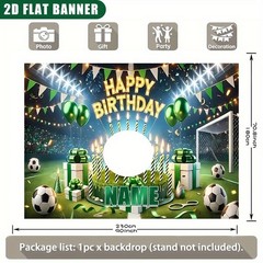 1pc 2D Football Star Theme Personalized Birthday Custom Poster Decoration❀