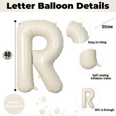 40 Inch Beige BRIDE Balloons Bachelorette for Bridal Shower, Cream White Sand…