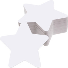 200 Pcs White Star Cutouts 4 Inch Paper Star Shapes Die Cut White Double Sided P