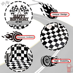 2 Pack Race Car Cupcake Stands Birthday Party Supplies, Two Fast Cars Decoration