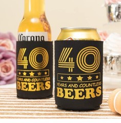 40th Birthday Can Cooler Happy 40th Birthday Decorations (Pack of 6)