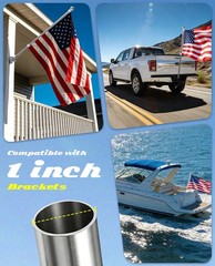 57″ One-Piece Flag Pole, Heavy Duty Stainless Steel Flagpole, 2× Thicker Wa