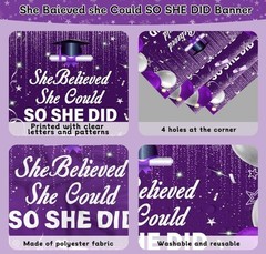Purple Black 2026 Graduation Decorations for Women Girls – She Believed She Coul
