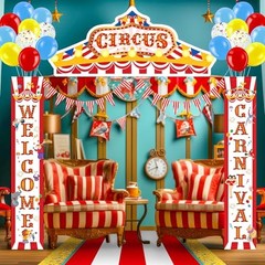 25 Pcs Carnival Party Decorations Tent Decorations Welcome Carnival Circus
