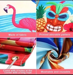 Hawaiian Aloha Luau Party Decoration, Extra Large Summer Luau Beach Party Banner