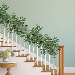 Fake Greenery Garlands Artificial Silver Dollar Eucalyptus Garland in Grey Green