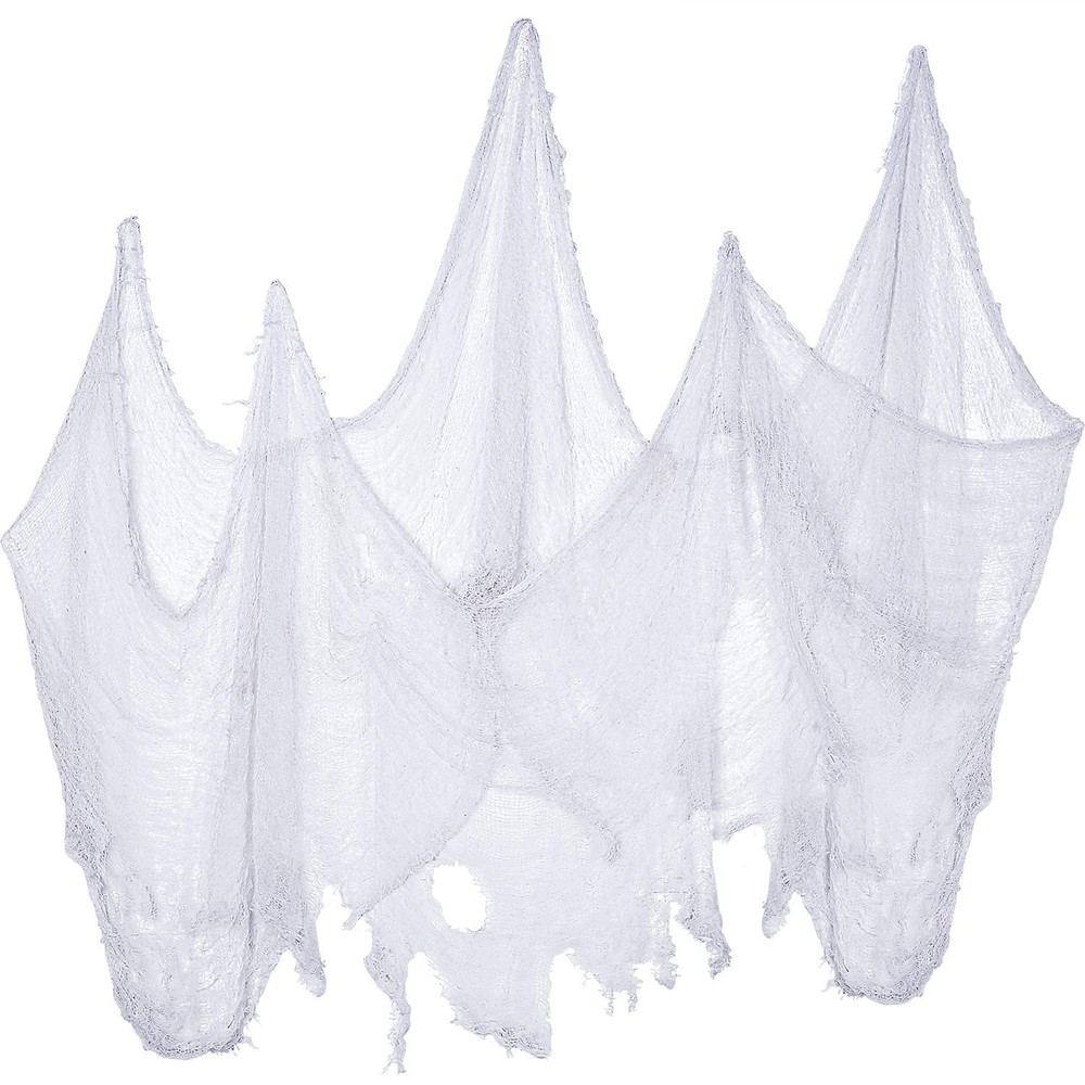 4 Pack Halloween Creepy Cloth Spooky Fabric Loose Weave Gauze White 2 Yards
