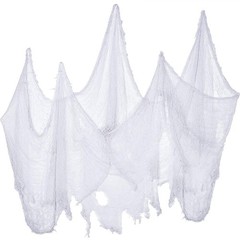 4 Pack Halloween Creepy Cloth Spooky Fabric Loose Weave Gauze White 2 Yards