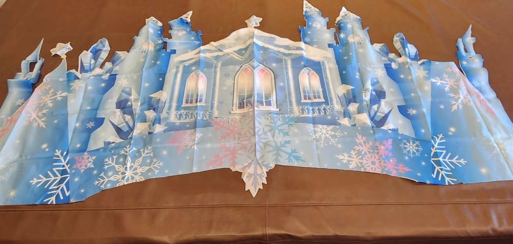Winter Ice Castle Doorway Decoration LED Lights Snowflake Party Backdrop