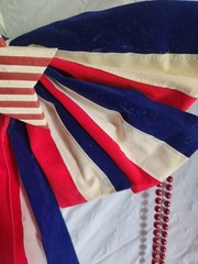 Patriotic Decorations Patriotic Bow, Tinsel Star, Tablecloth, Window Clings…..