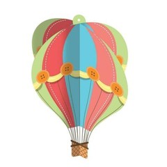 3D Hanging Hot Air Balloon Decoration Kids Party Celebration 16″ x 16.5″ x 16.5″