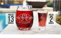 Wine Glass + 2 Oz Shot Glass 41st great Birthday gift