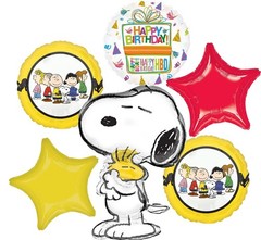 Snoopy Birthday Party Supplies Peanuts 6pc Balloon Bouquet Decorations