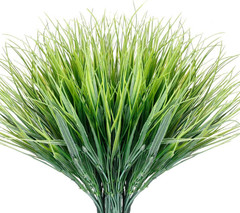 JEMONG 12 Bundles Artificial Grasses Outdoor UV Resistant Fake Green Grass