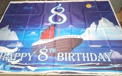 Happy 8th Birthday Banner Backdrop Tapestry Party Supplies 58 X 39 Inches