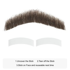 Straight Bushy Fake Mustache, Thick Human Hair Fake Beard, Handmade Soft Lace…