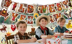 Western Cowboy Party Decorations, 13 Pcs Cowboy Wild West Hanging Swirls Banner