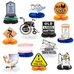 12 PCS Over The Hill Old Lives Matter Honeycomb Party Centerpiece