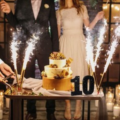 TONIFUL Glitter Black Number 0 Party Decor