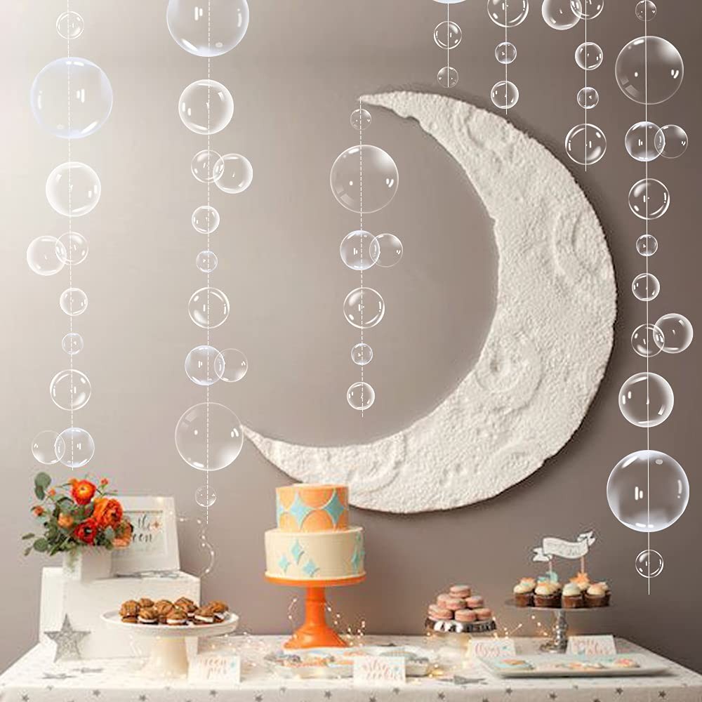 Transparent Bubble Garlands Mermaid Party Decoration Colored 26.4 feet, White