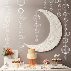 Transparent Bubble Garlands Mermaid Party Decoration Colored 26.4 feet, White