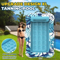 Pool Floats Adult,76″ x 48″ XL Inflatable Tanning Pool Lounger Float with Pil…