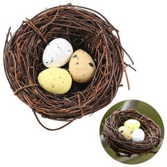 4 Pcs Cozy Woven Bird Nest Egg Design Artificial Nests Artifcial Birds