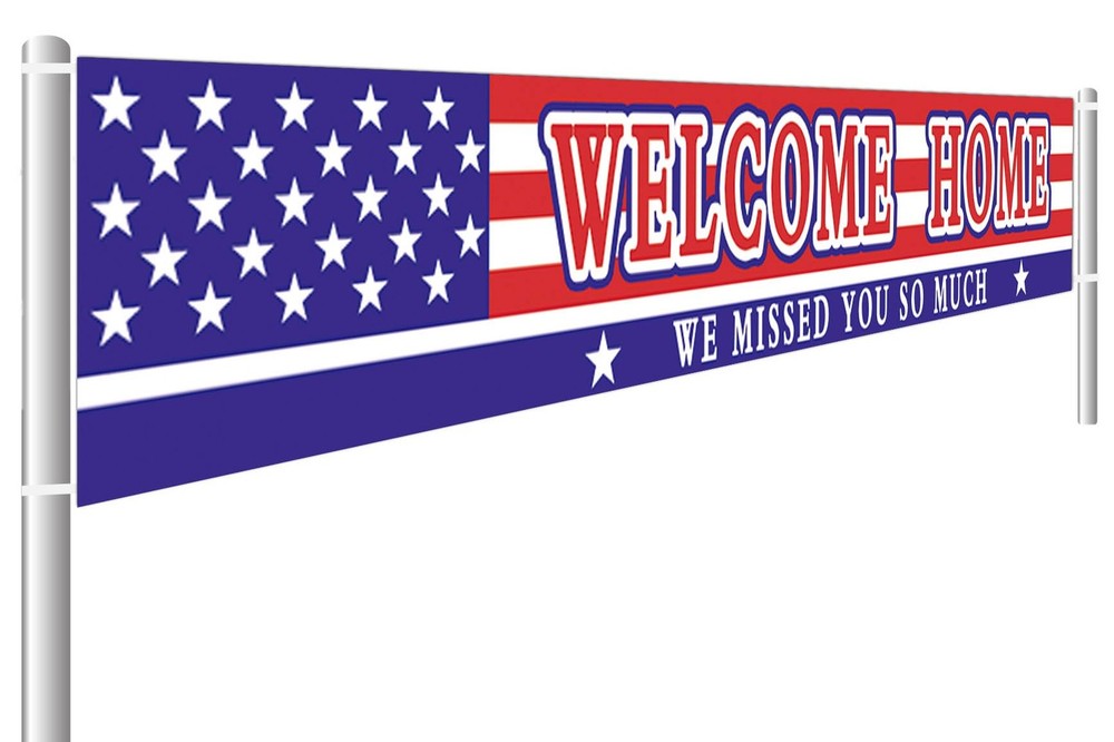 Welcome Home Banner Decoration Welcome Back Yard Sign for Deployment Returning
