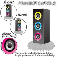 9 PCS 80s 90s Hip Hop Party Honeycomb Centerpieces Radio Boombox Decor