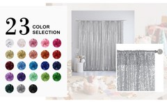 Silver Sequin Backdrop Curtain 2 Pieces 2FTx8FT Glitter Photography Backdrop for