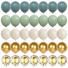 Dusty Blue Sage Green Balloon, 60PCS Pastel Olive Green Slate Blue Beige Whit…
