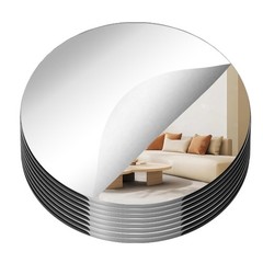 7 PCS 2mm Thick 12 Inch Round Mirror Centerpieces Acrylic Circle Tray Plate