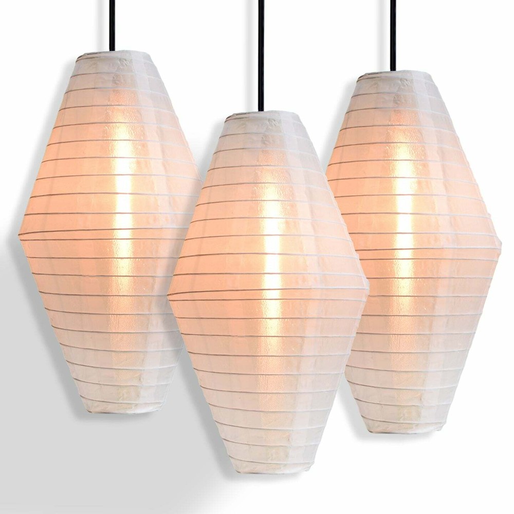 Quasimoon PaperLanternStore.com 3-Pack | 16″ x 24″ White Diamond Unique Shape…