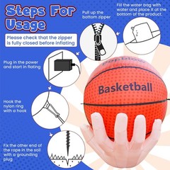 6FT Inflatable Basketball Decorations – LED Lighted Party Supplies for Outdoor F