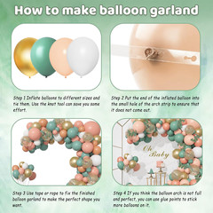166Pcs Sage Olive Green Blush Peach Balloon Garland Arch Kit Orange White Green