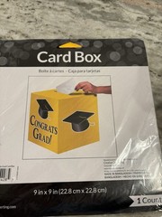 Creative Converting Graduation Card Box Yellow Black Cardboard Party Decoration