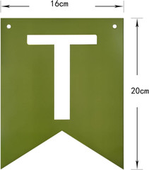 Brown Green Happy Birthday Banner Greenery Theme 13Pcs | Party Supplies Garland